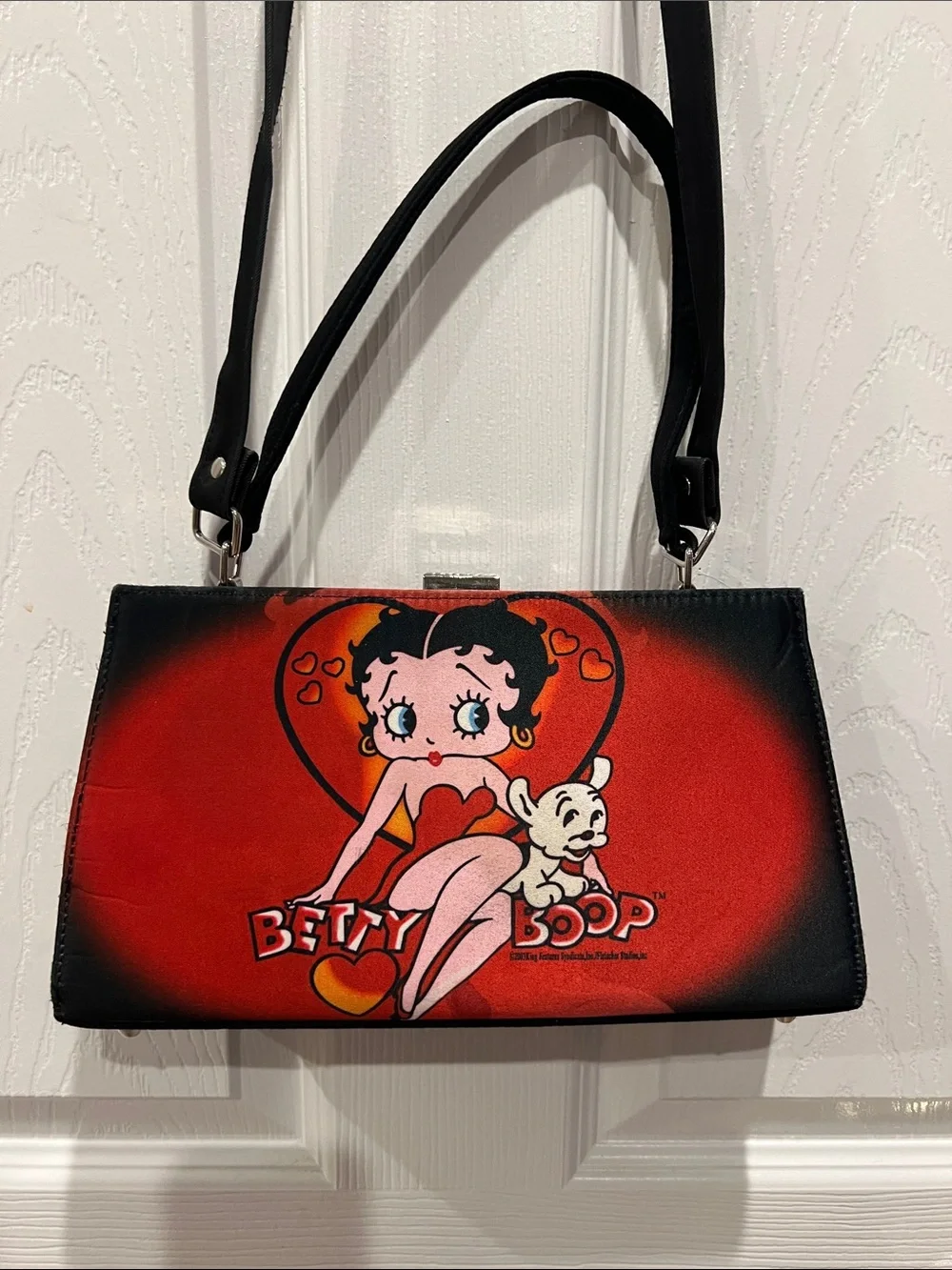Betty Boop Red and Black Graphic Crossbody Bag